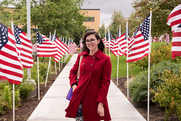 Campus is decorated in hundreds of flags to commemorate the US Constitution.