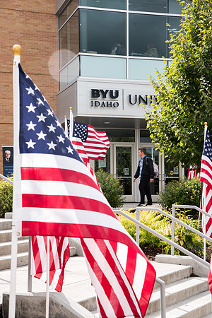Campus is decorated in hundreds of flags to commemorate the US Constitution.