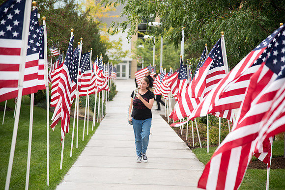 Flags on campus for Constitution Day