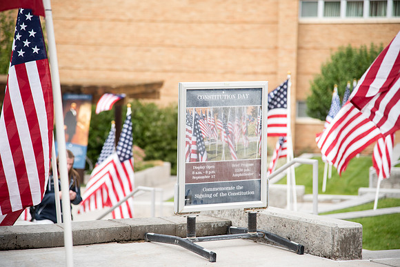 Flags on campus for Constitution Day