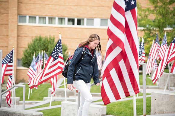 Flags on campus for Constitution Day