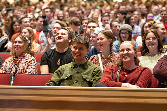 The Merediths host a date night for students on campus.