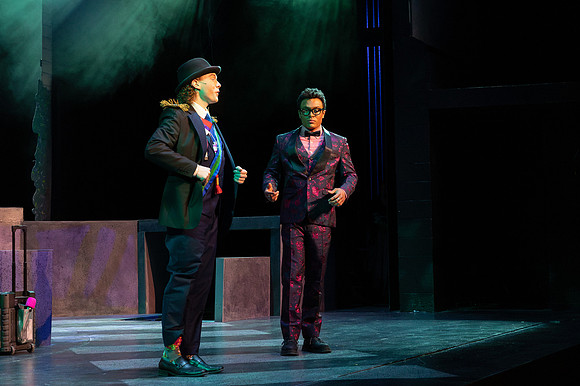 Students performing in the play The Mikado.