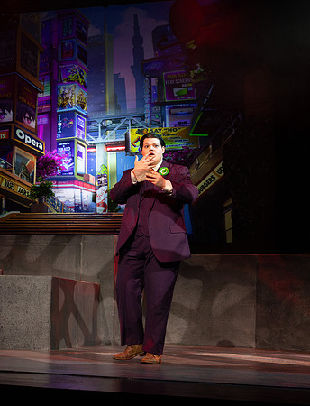 Students performing in the play The Mikado.