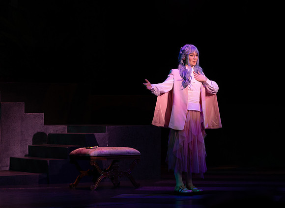 Students performing in the play The Mikado.