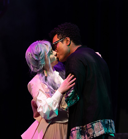 Students performing in the play The Mikado.