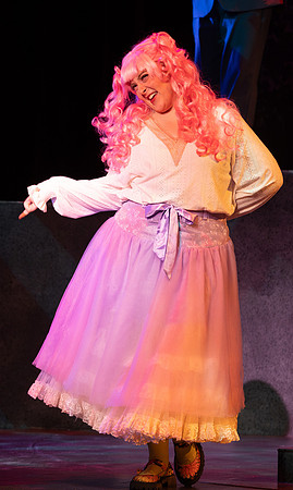 Students performing in the play The Mikado.