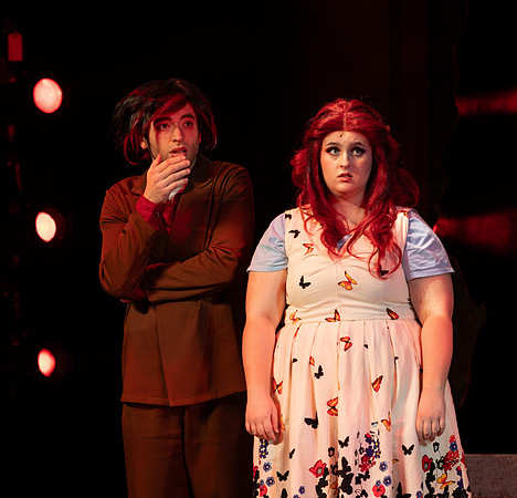Students performing in the play The Mikado.