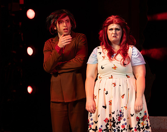 Students performing in the play The Mikado.