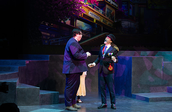 Students performing in the play The Mikado.
