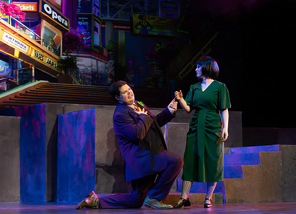 Students performing in the play The Mikado.