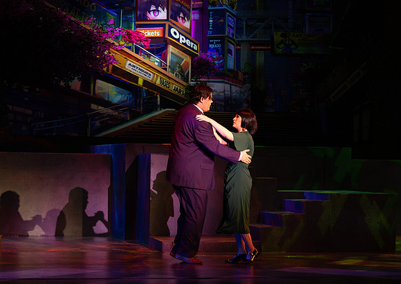 Students performing in the play The Mikado.