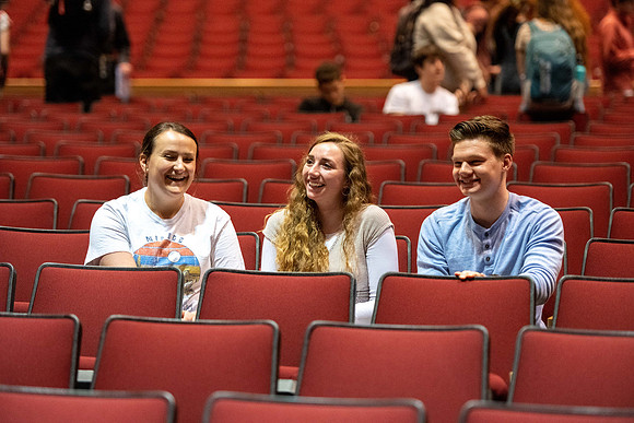 Students after devotional
