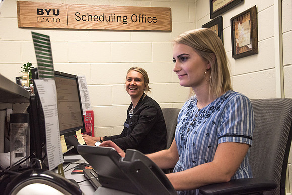 Student Employees in the BYU-Idaho Scheduling Office