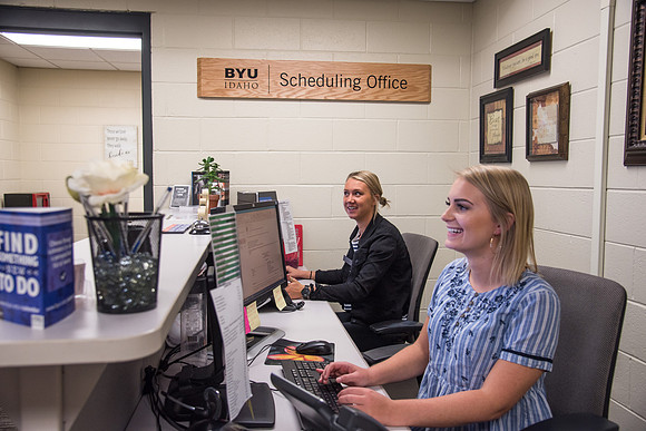 Student Employees in the BYU-Idaho Scheduling Office