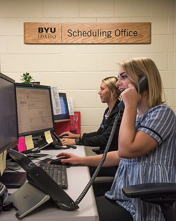 Student Employees in the BYU-Idaho Scheduling Office