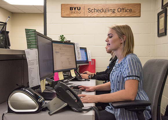 Student Employees in the BYU-Idaho Scheduling Office