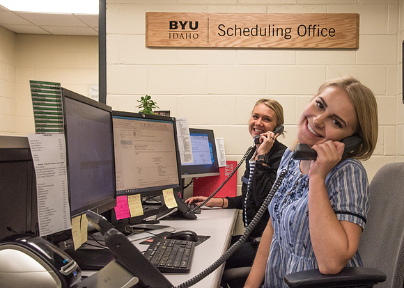 Student Employees in the BYU-Idaho Scheduling Office
