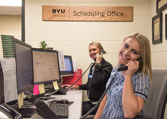 Student Employees in the BYU-Idaho Scheduling Office
