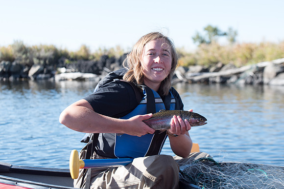 Students in the class of Principle of Fish Management,taught by Brother Billman, learn how to set gill nets to capture fish in the ponds at Sand Creek.