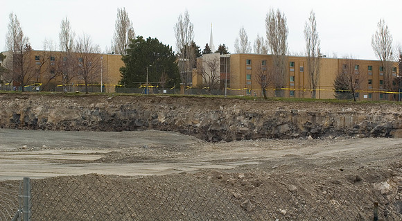 Construction on the Auditorium, later named the BYU-Idaho Center.
