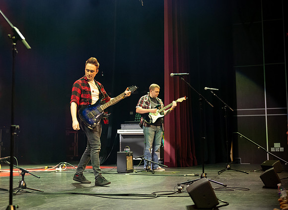 Students performing at Battle of the Bands.