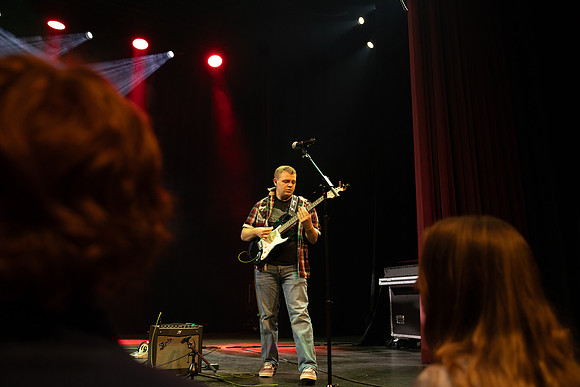 Students performing at Battle of the Bands.