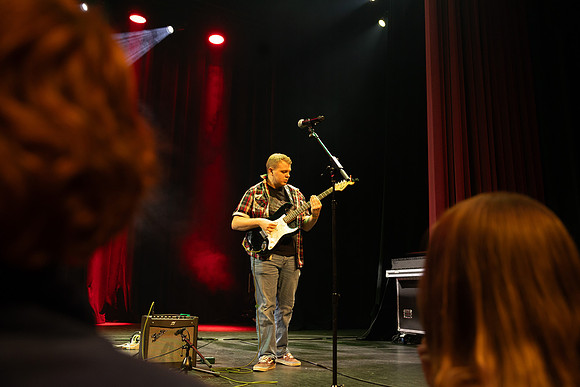 Students performing at Battle of the Bands.