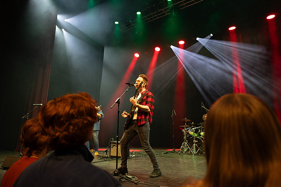 Students performing at Battle of the Bands.