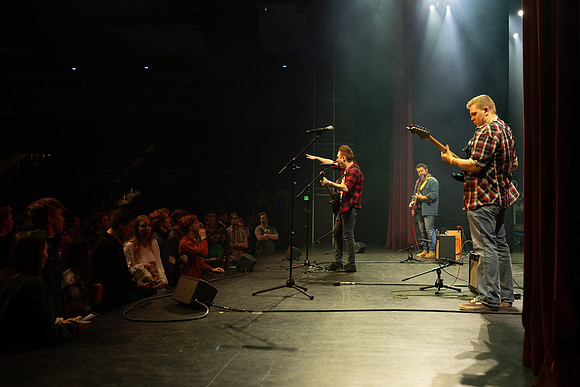 Students performing at Battle of the Bands.