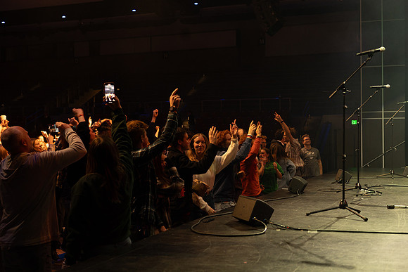 Students performing at Battle of the Bands.