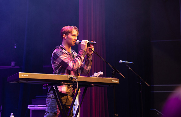 Students performing at Battle of the Bands.