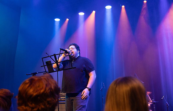 Students performing at Battle of the Bands.