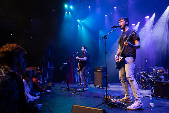 Students performing at Battle of the Bands.
