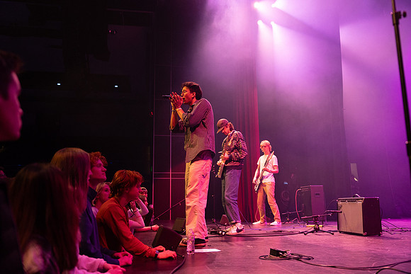 Students performing at Battle of the Bands.