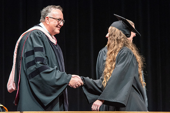 Graduates during convocation for the College of Performing and Visual Arts.