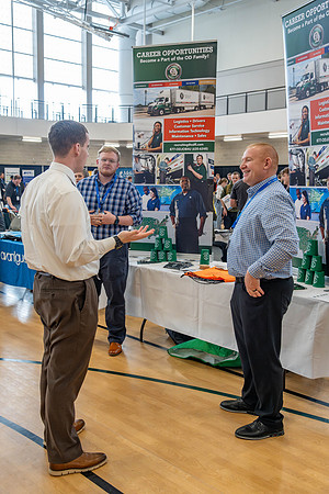 Students gather in the I-Center courts at the 2024 Winter Career fair.