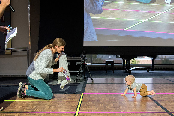 Baby crawling race