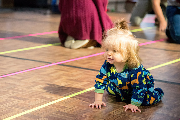 Baby crawling race