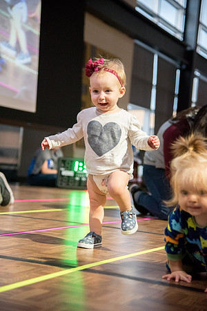 Baby crawling race