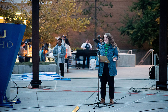 Lighting the BYUI Spirit Week cauldron, luminaries, free hot dogs, fire-pits with S'mores.