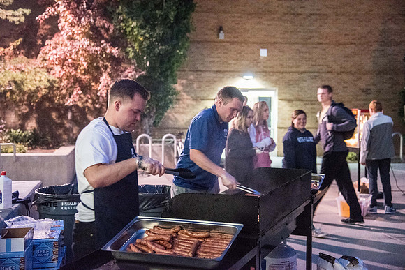 Lighting the BYUI Spirit Week cauldron, luminaries, free hot dogs, fire-pits with S'mores.