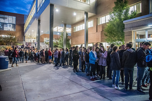 Lighting the BYUI Spirit Week cauldron, luminaries, free hot dogs, fire-pits with S'mores.