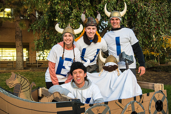 The Chariot Race was held in between the I-Center and the Manwaring student center as part of the Spirit Week celebrations. Fall Semester.