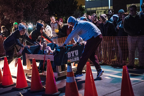 The Chariot Race was held in between the I-Center and the Manwaring student center as part of the Spirit Week celebrations. Fall Semester.
