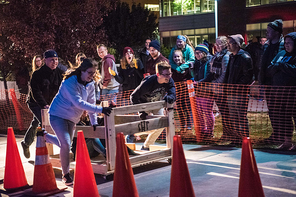 The Chariot Race was held in between the I-Center and the Manwaring student center as part of the Spirit Week celebrations. Fall Semester.