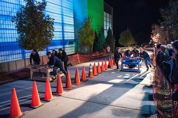 The Chariot Race was held in between the I-Center and the Manwaring student center as part of the Spirit Week celebrations. Fall Semester.