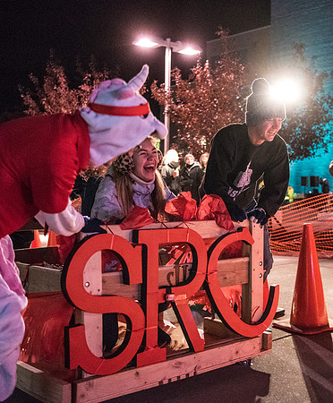 The Chariot Race was held in between the I-Center and the Manwaring student center as part of the Spirit Week celebrations. Fall Semester.
