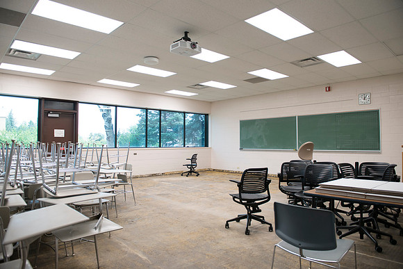 Carpets in the lower Smith Building had to be removed due to the flooding.