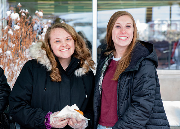 Power to Become council gives away free hotdogs to students to help get them excited to go to the P2B event.